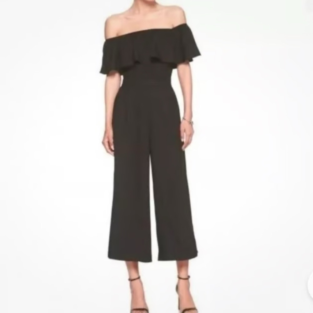 Banana Republic Black Off-Shoulder Jumpsuit